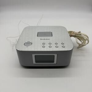 Brookstone 851551 Bluetooth Clock Radio FM Alarm Speaker Tested & Working